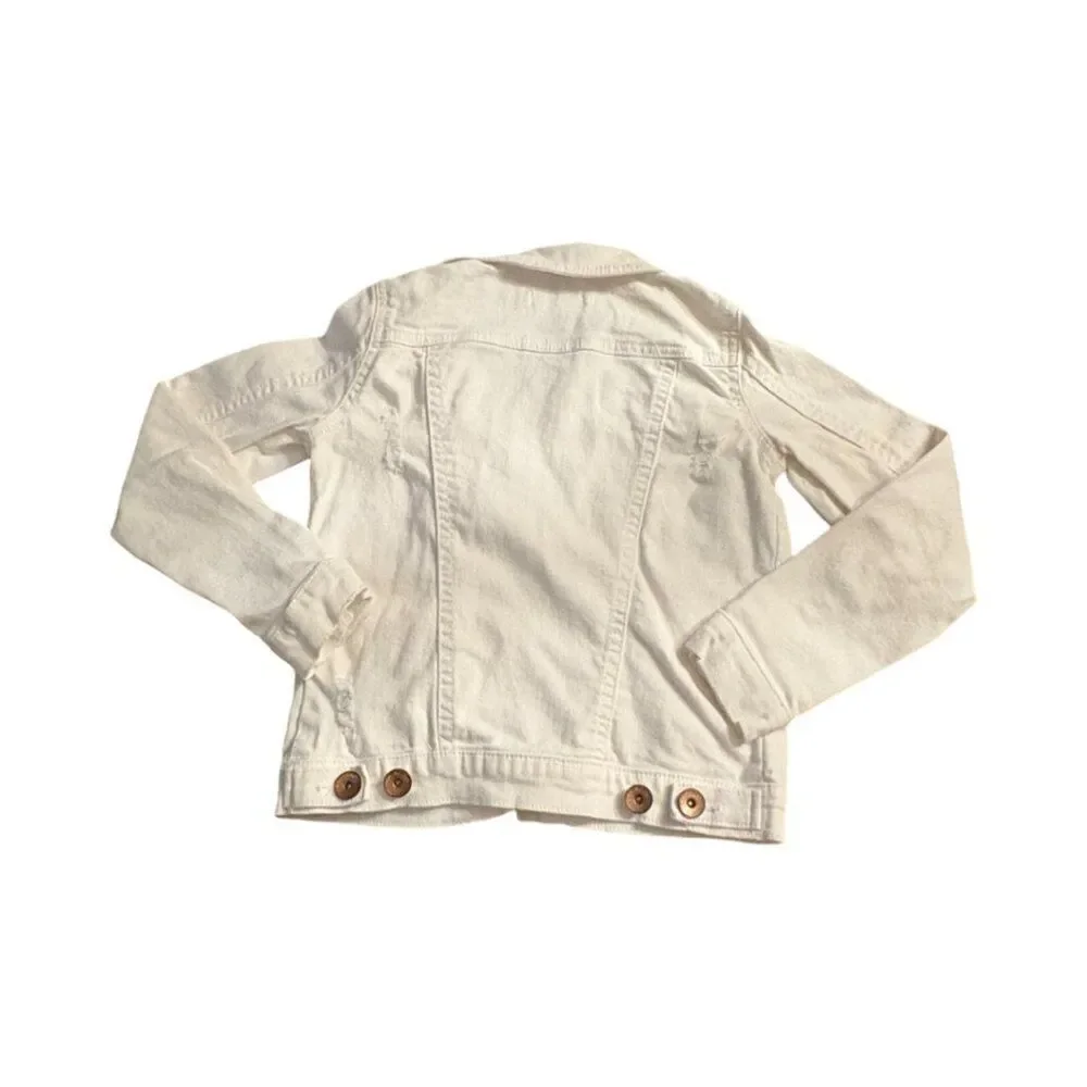 Ci Sono Kids Distressed White Denim Jacket